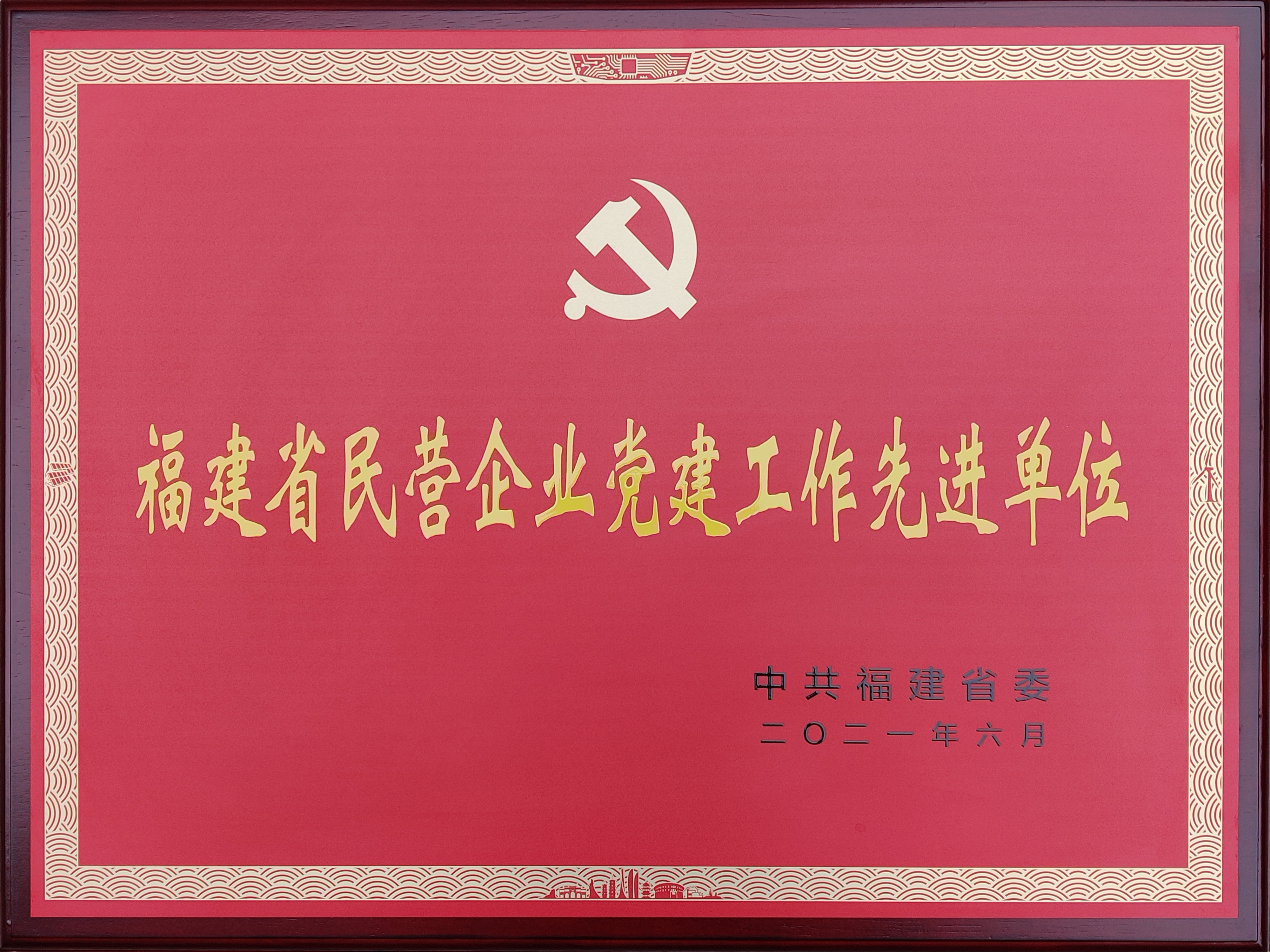 福建省民营企业党建工作先进单位